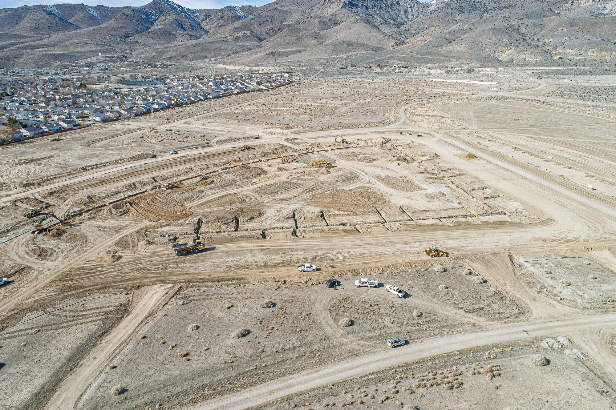 Aerial view of construction site