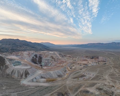 Aerial sunrise over Isabel Pearl Mine