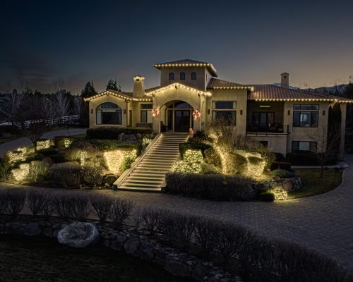 House with Christmas lights